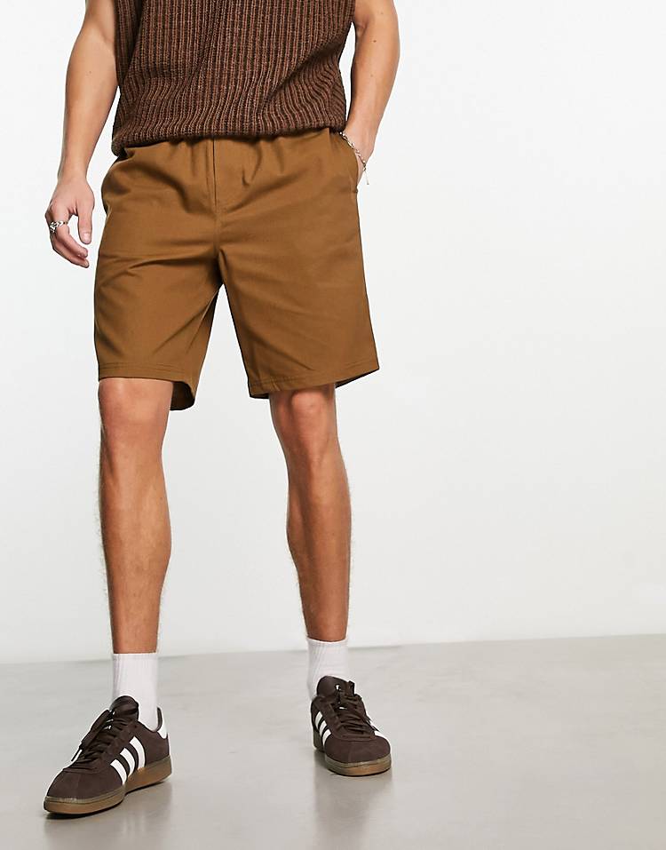 COLLUSION pull on shorts in tan